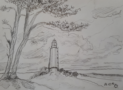 Leuchtturm Küste Zeichnung